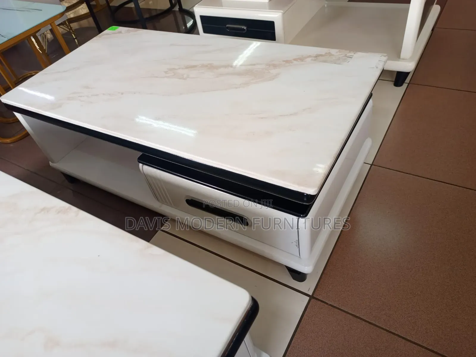 Elegant White Marble -Top Coffee Table
