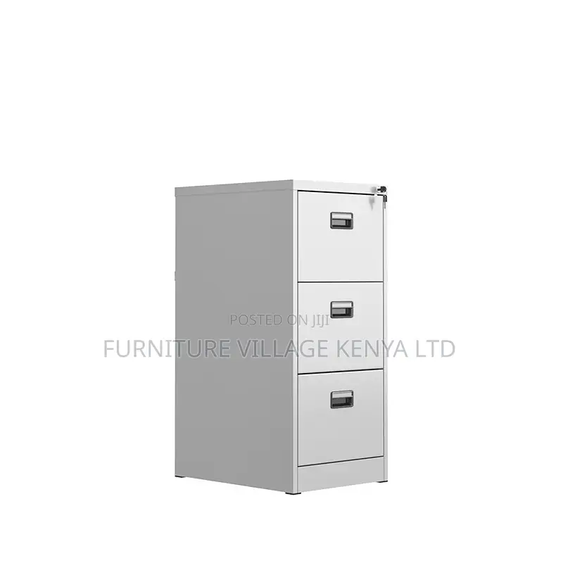 3-Drawer White Office Document Steel Cabinet