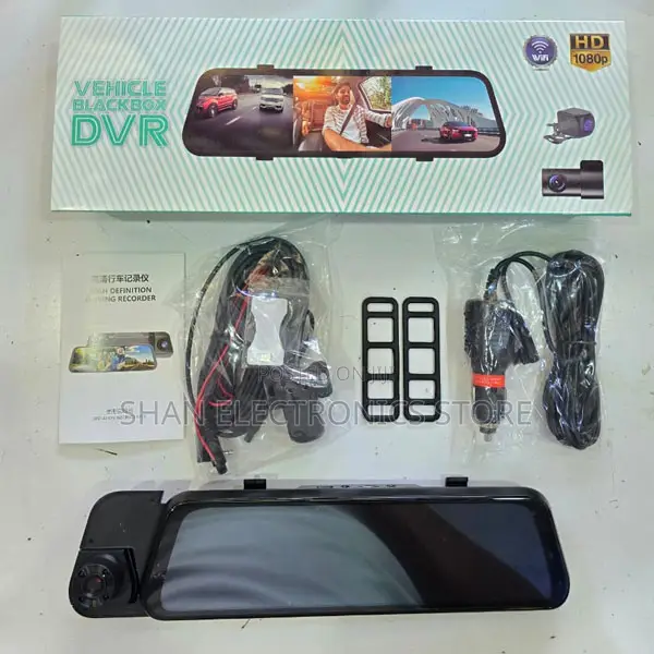 3 in 1 Mirror Dash Cam(Front, Back Inside ) With Wifi (Phone App)