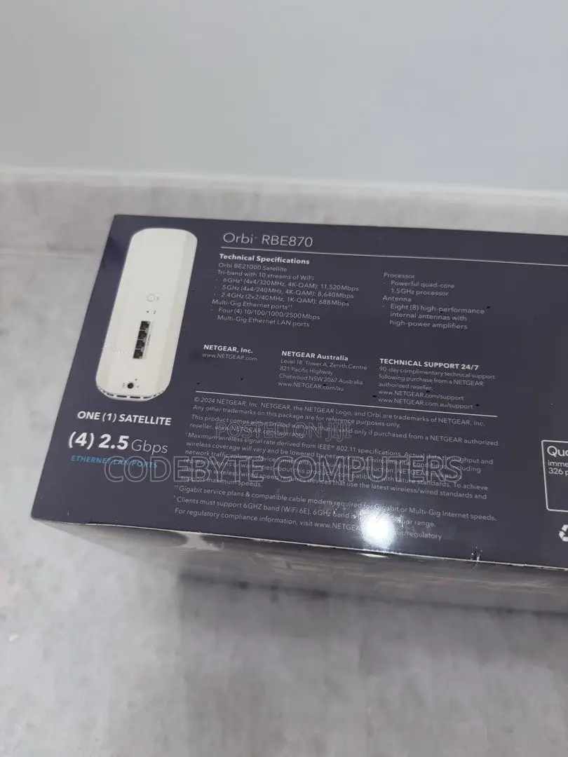 Netgear Orbi Rbe870 Wifi 7 Router Add-on Satellite