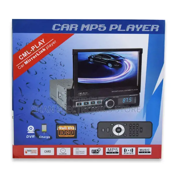 Single 1 Din Car Radio 7" Electric Flip Out Touch Screen Car Stereo