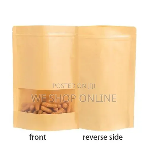 16*24cm, 50pcs Kraft Pouch Bags With Ziplock