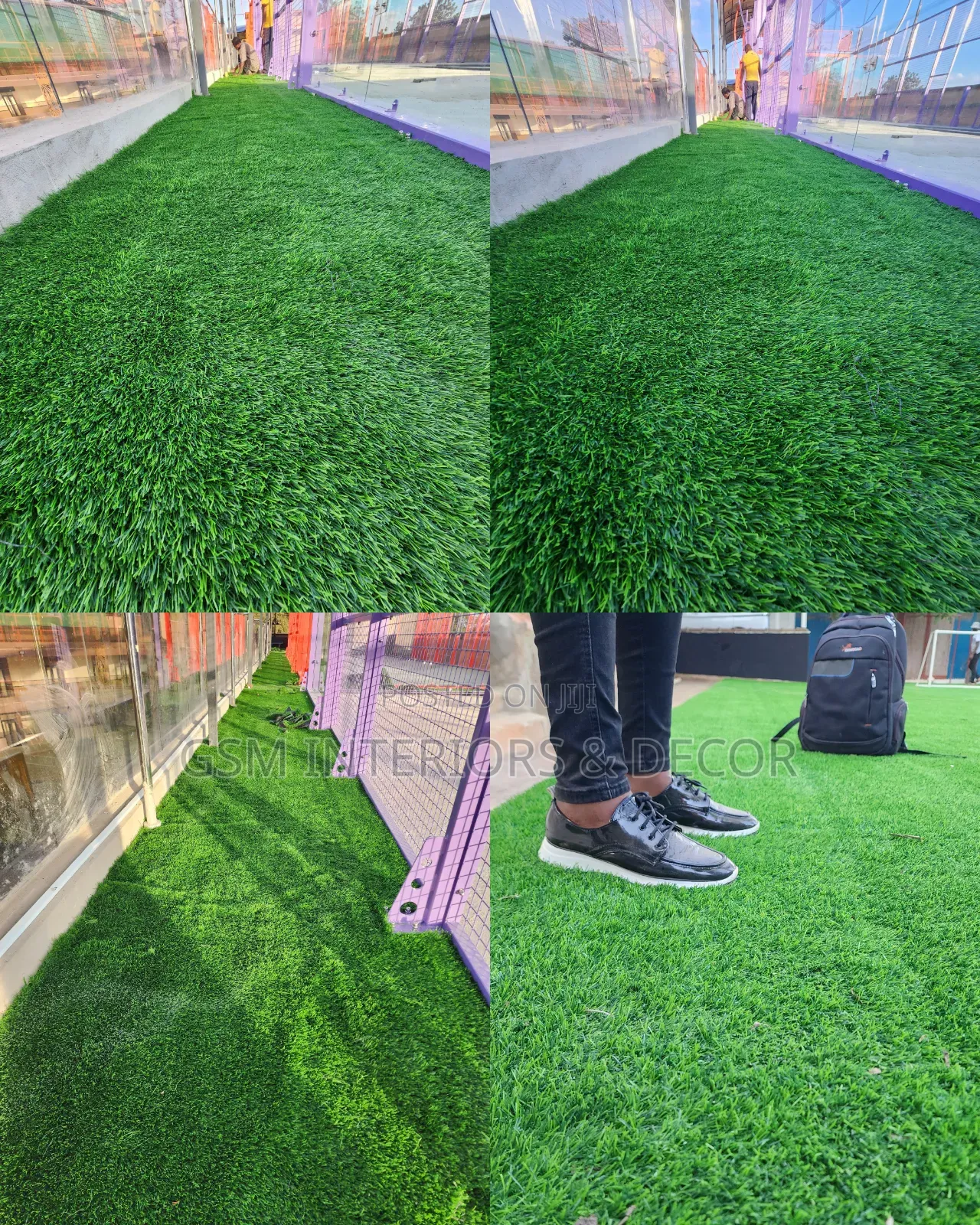 Artificial Green Grass Carpets at a Mall Top