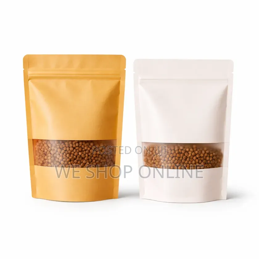 25*35cm, 50pcs Kraft Pouch Bags White And Brown