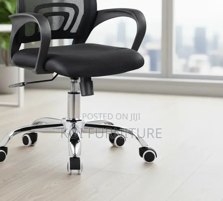 Office Chairs; Aeroflex Black Mesh Clerical Chrome Based Office Chair