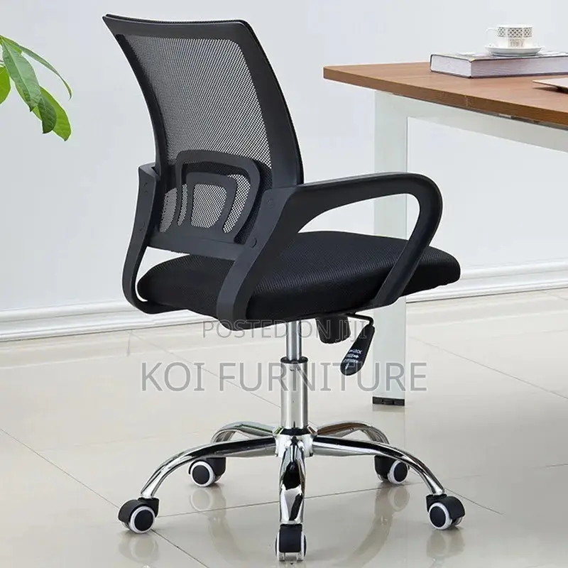 Office Chairs; Aeroflex Black Mesh Clerical Chrome Based Office Chair