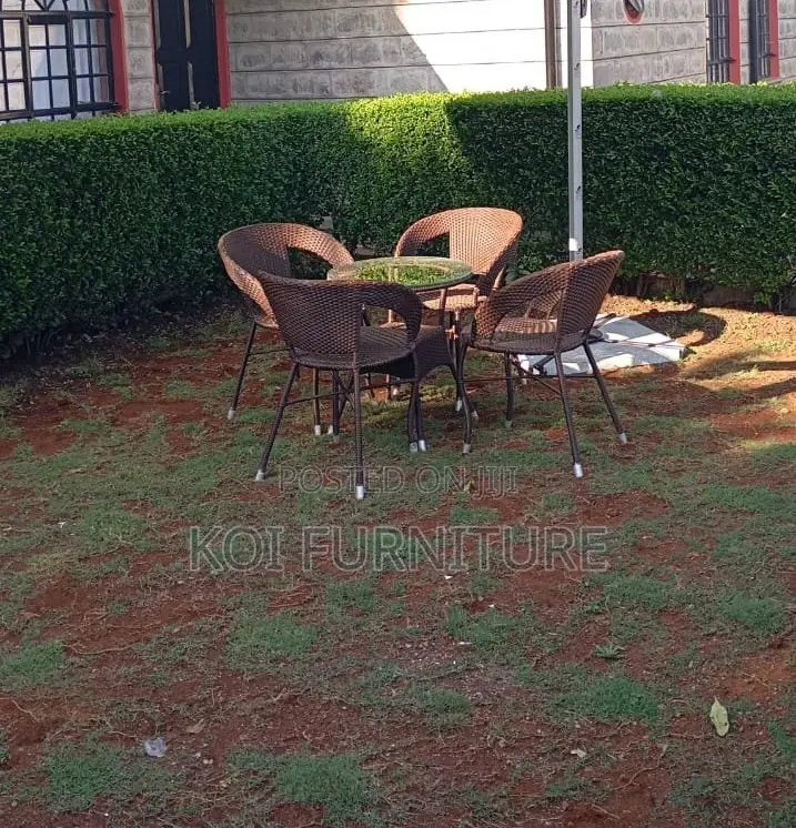 Dining Set; Rattan Olympic Sun Outdoor Four Seaters Set