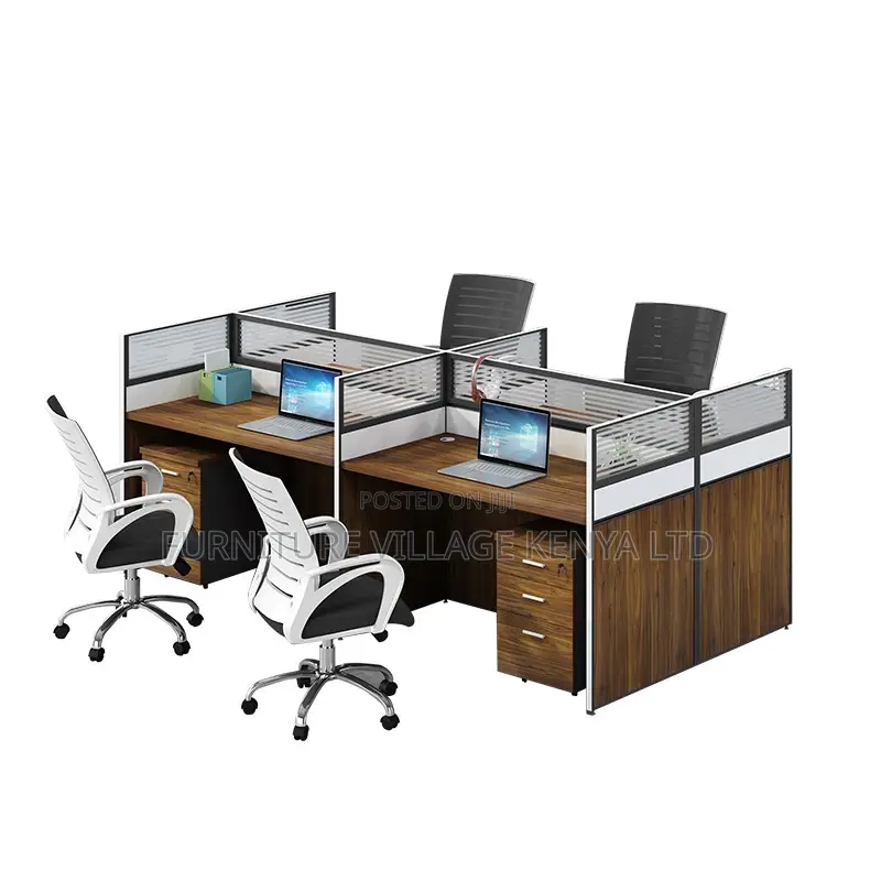 Brown 4-Way Modern Modular Workstation