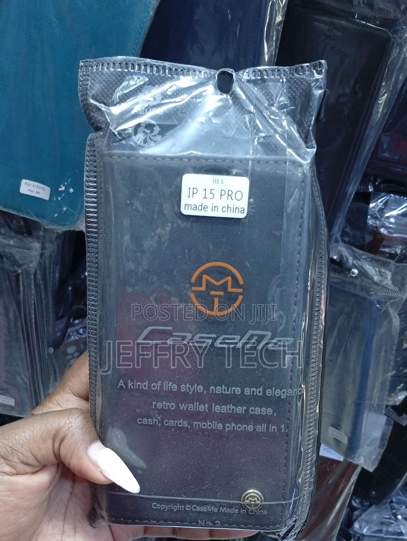 iPhone 15 Pro Dark Gray or Black Synthetic "Retro" Leather Case