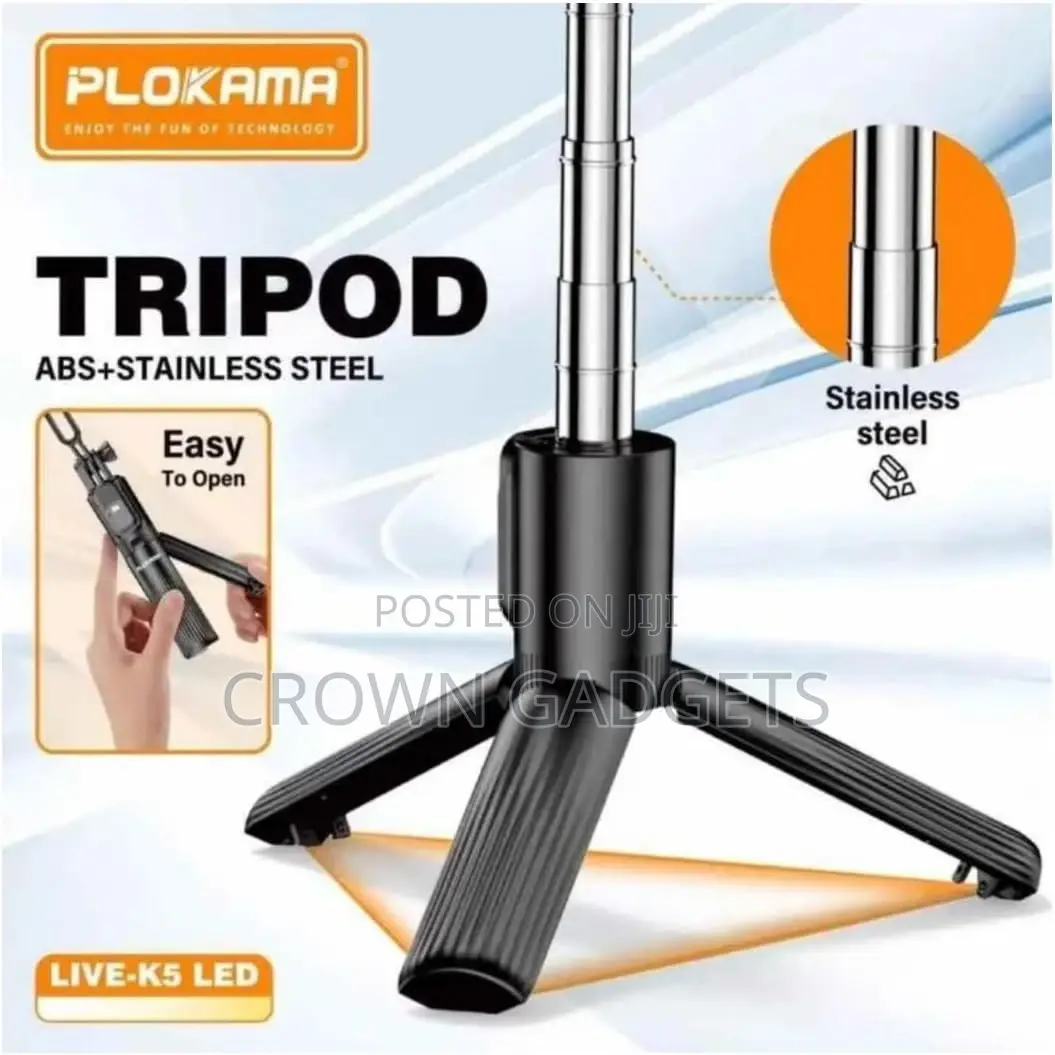 Live- Selfie Stick 360° Rotation Led Fill Light Tripod