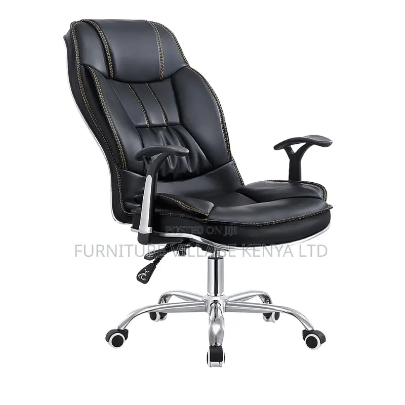Executive Black Leather Generic Home Desk Seat