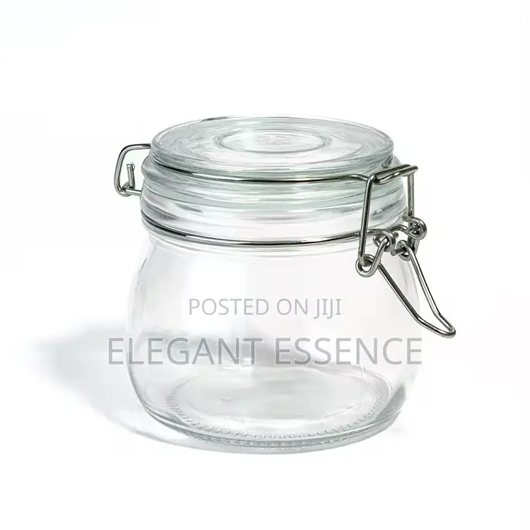 Leakproof Canister Storage Glass Jar With Clear Seal Wire Clip -500ml