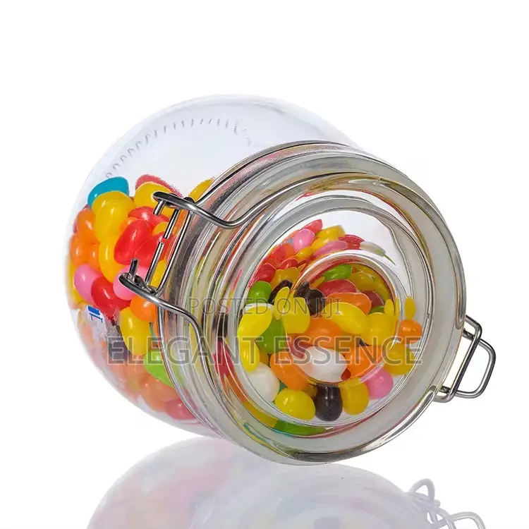 Leakproof Canister Storage Glass Jar With Clear Seal Wire Clip -500ml