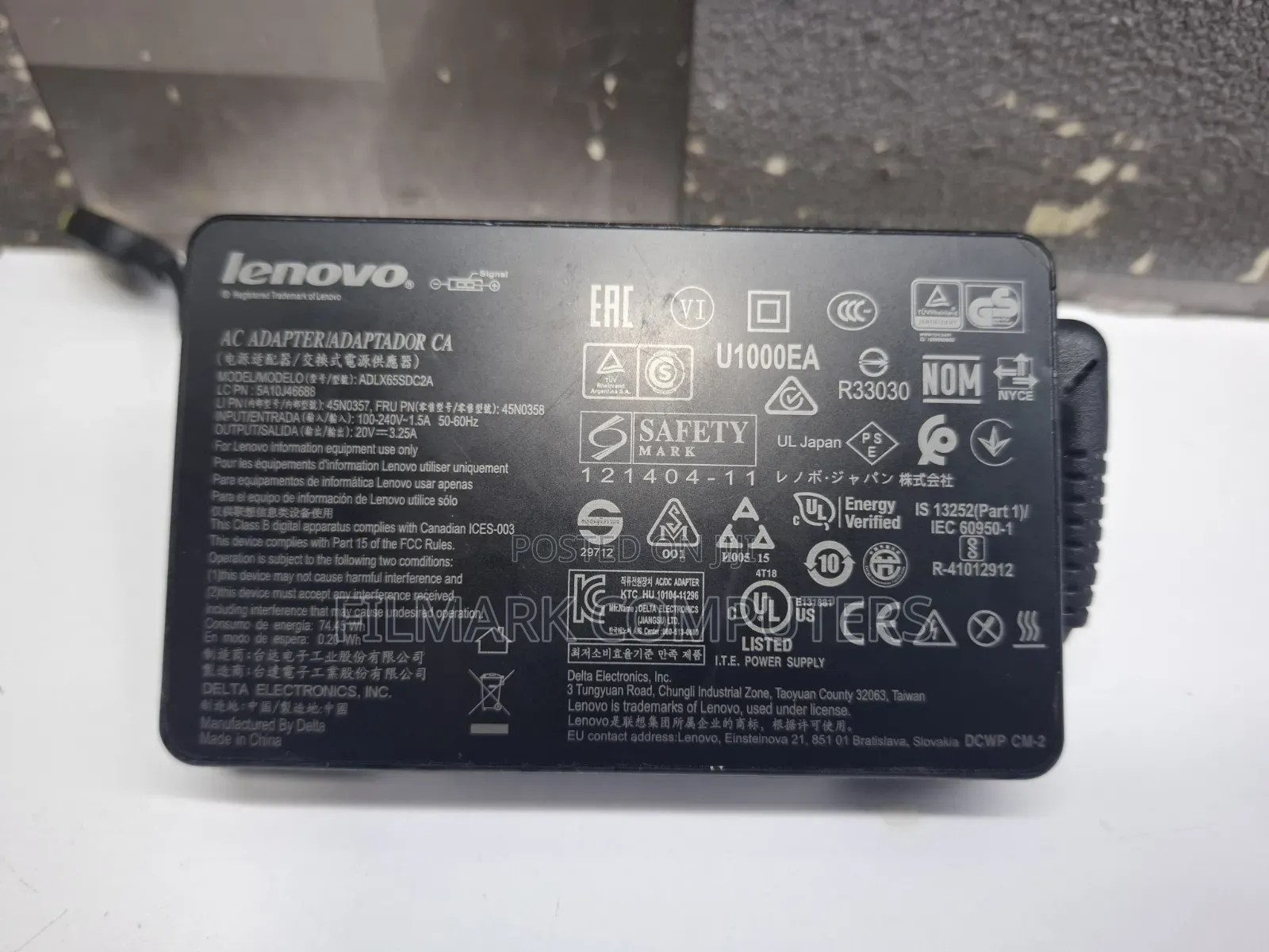 Ex Uk Original Lenovo 65w 20v 3.25a Slim Charger (Slim Usb Tip)Uk