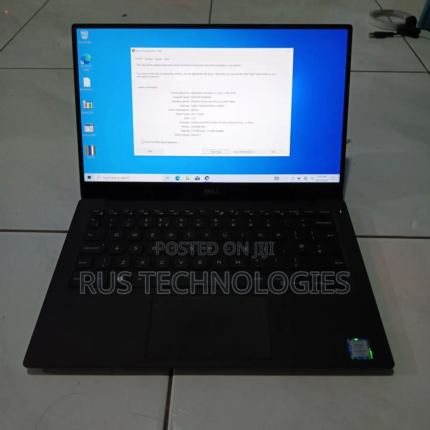 Laptop Dell XPS 13 9360 8GB Intel Core i7 SSD 256GB