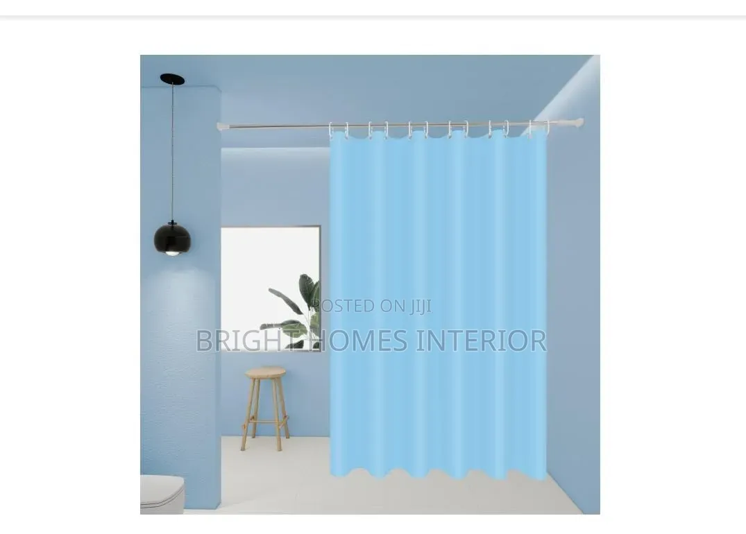 Plain Color Blue Shower Curtain Size of 180cm by 200cm