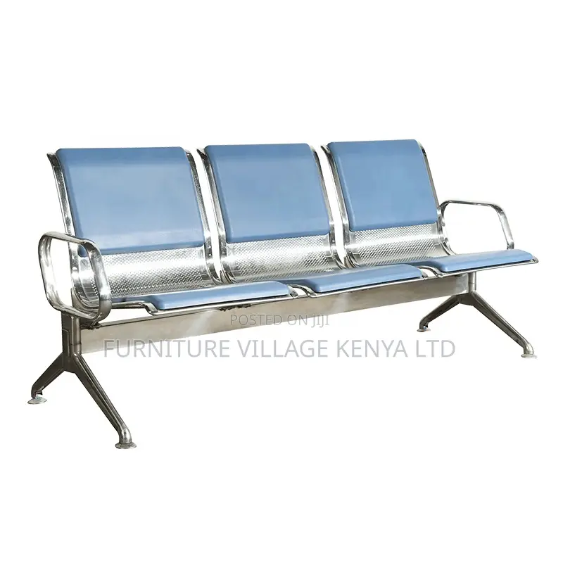 Blue Semi Padded Reception Guest Bench