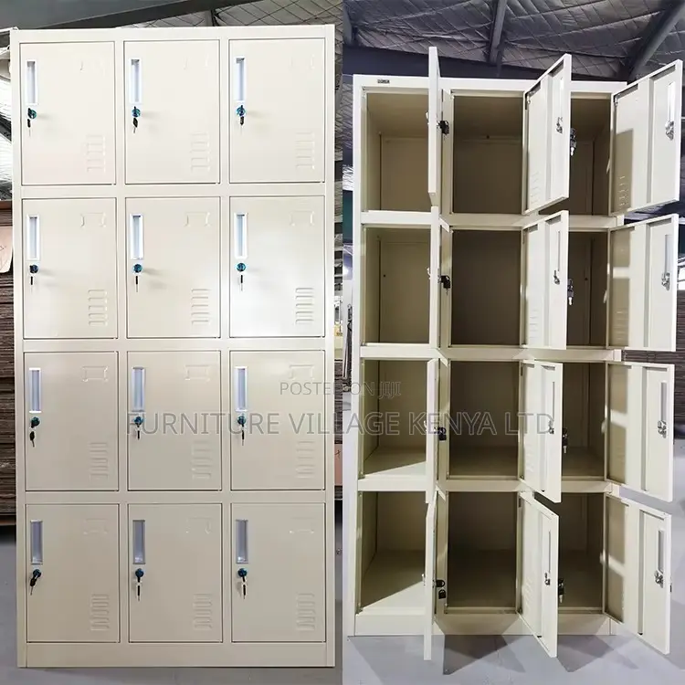 12-Door's Metallic White Filling Locker Cabinet