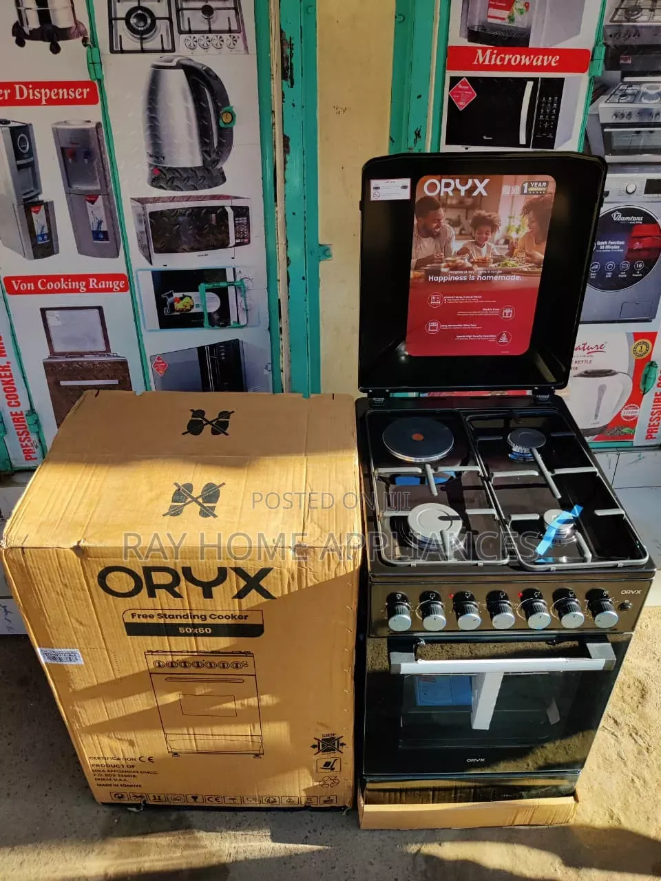 Mika Oryxstanding Cooker50cm X 60cm, 3 Gas + 1 Hot Plate Silver Body