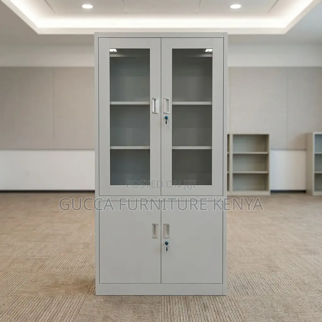 2-Door Half Glass Storage Document Cabinet