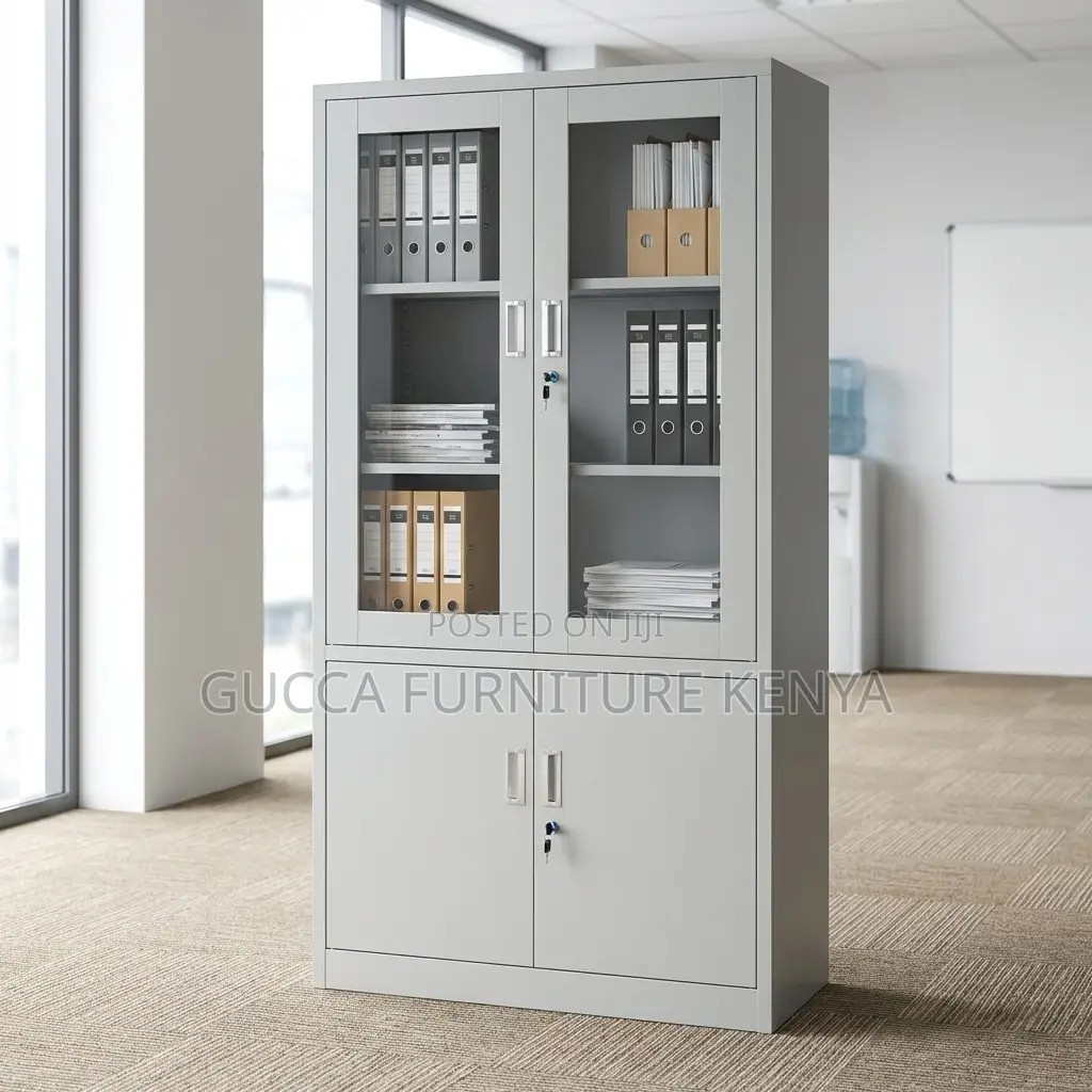 2-Door Half Glass Storage Document Cabinet