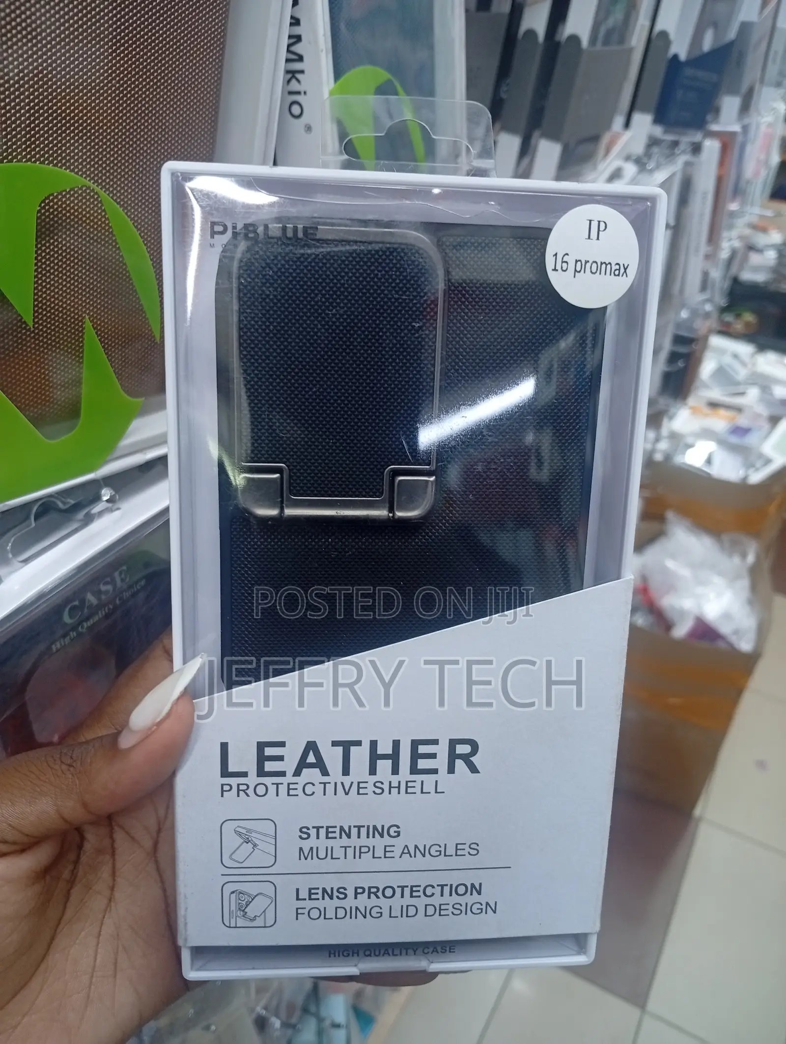 Share This Productpiblue Leather Camshield Case for iPhone 16 Pro Max