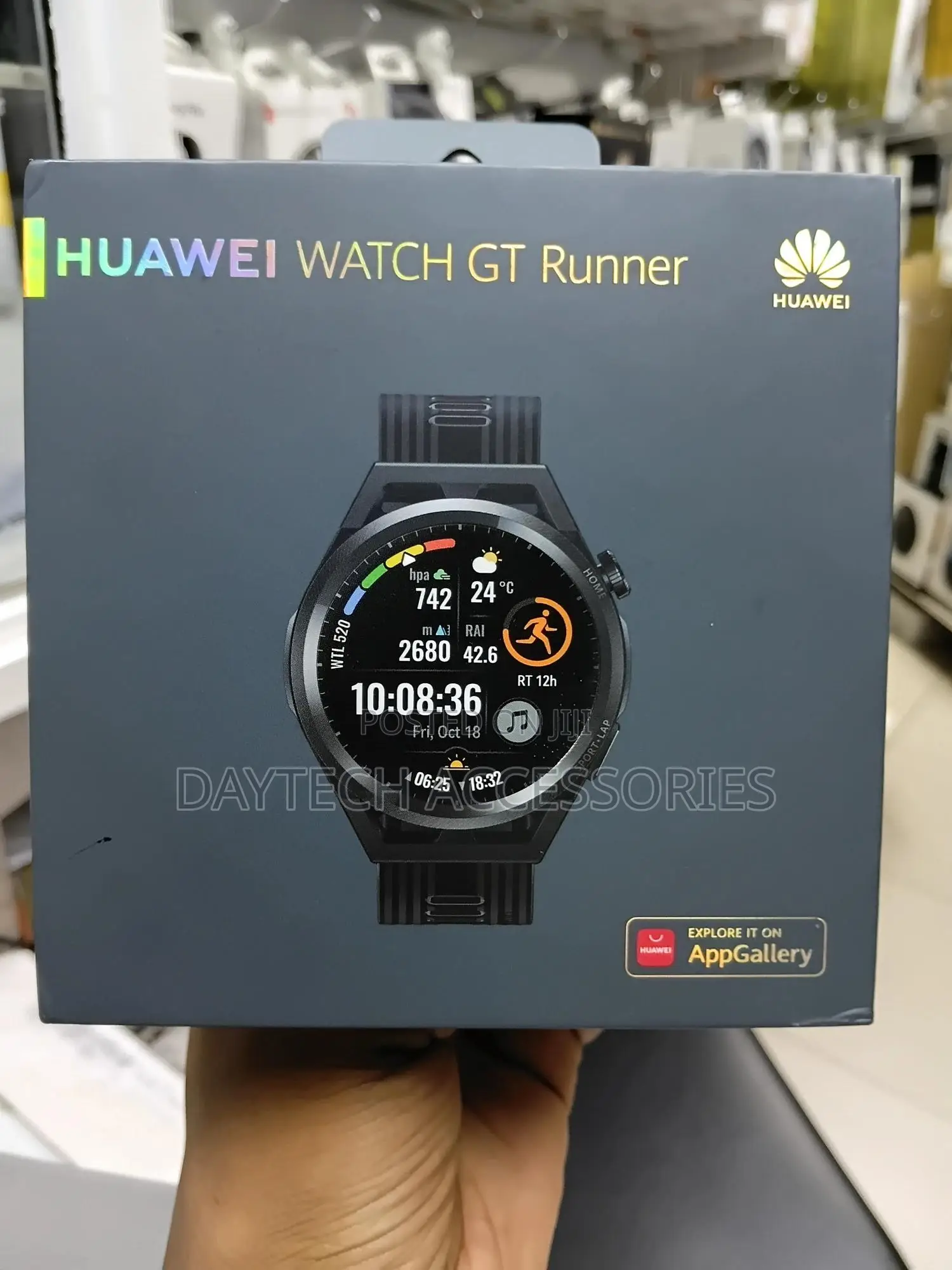 This Is a Huawei Watch Gt Runner 46mm Smartwatch in Black.