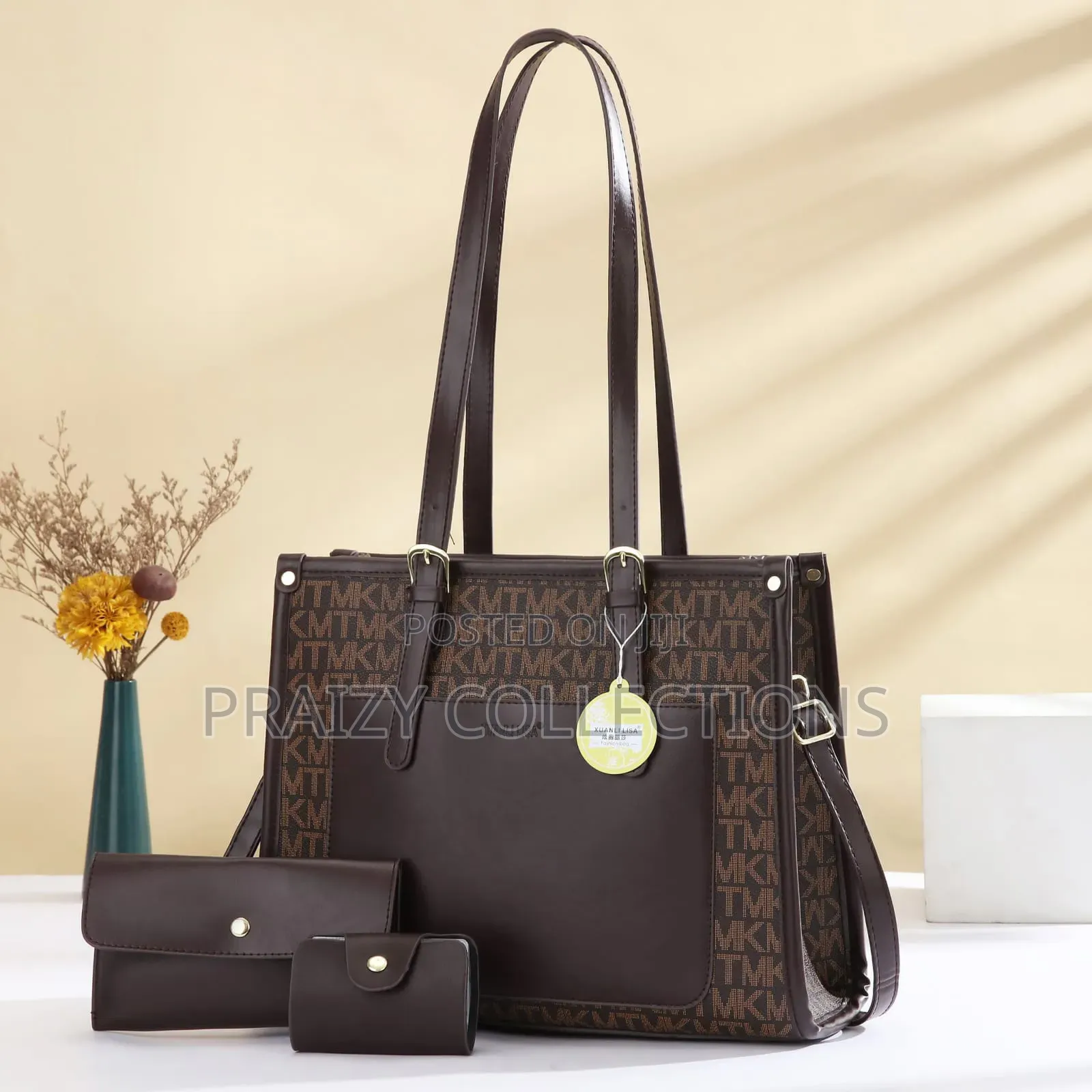 3 in 1 Grid Handbag With Long Handle