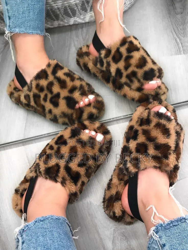 Fluffy Ladies Open Shoes
