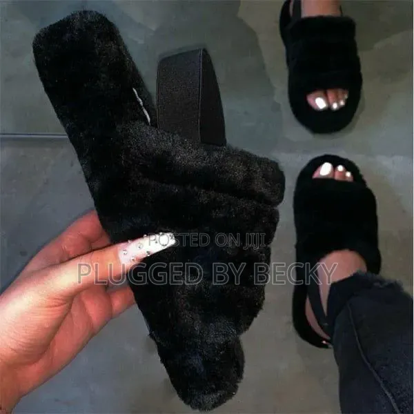Fluffy Ladies Open Shoes