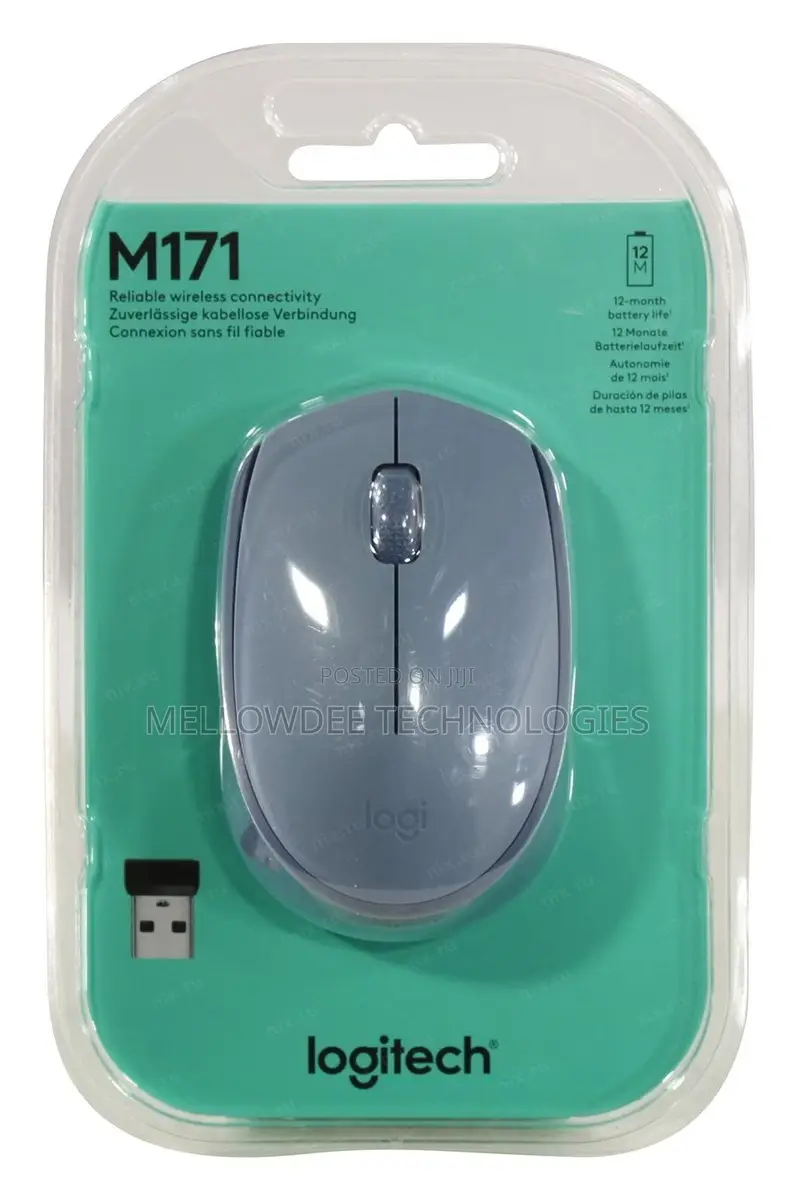 Logitech M171 Wireless Mouse Blue Gray