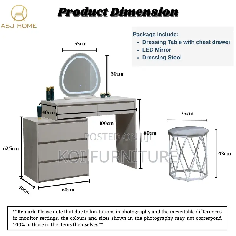 Dressers; Mgkonne Makeup Beauty Vanity Set Dressing Table