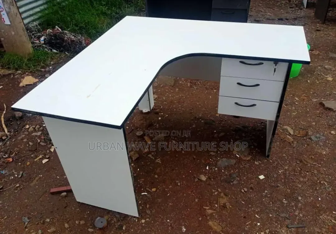 White  L. Shaped Corner Desk