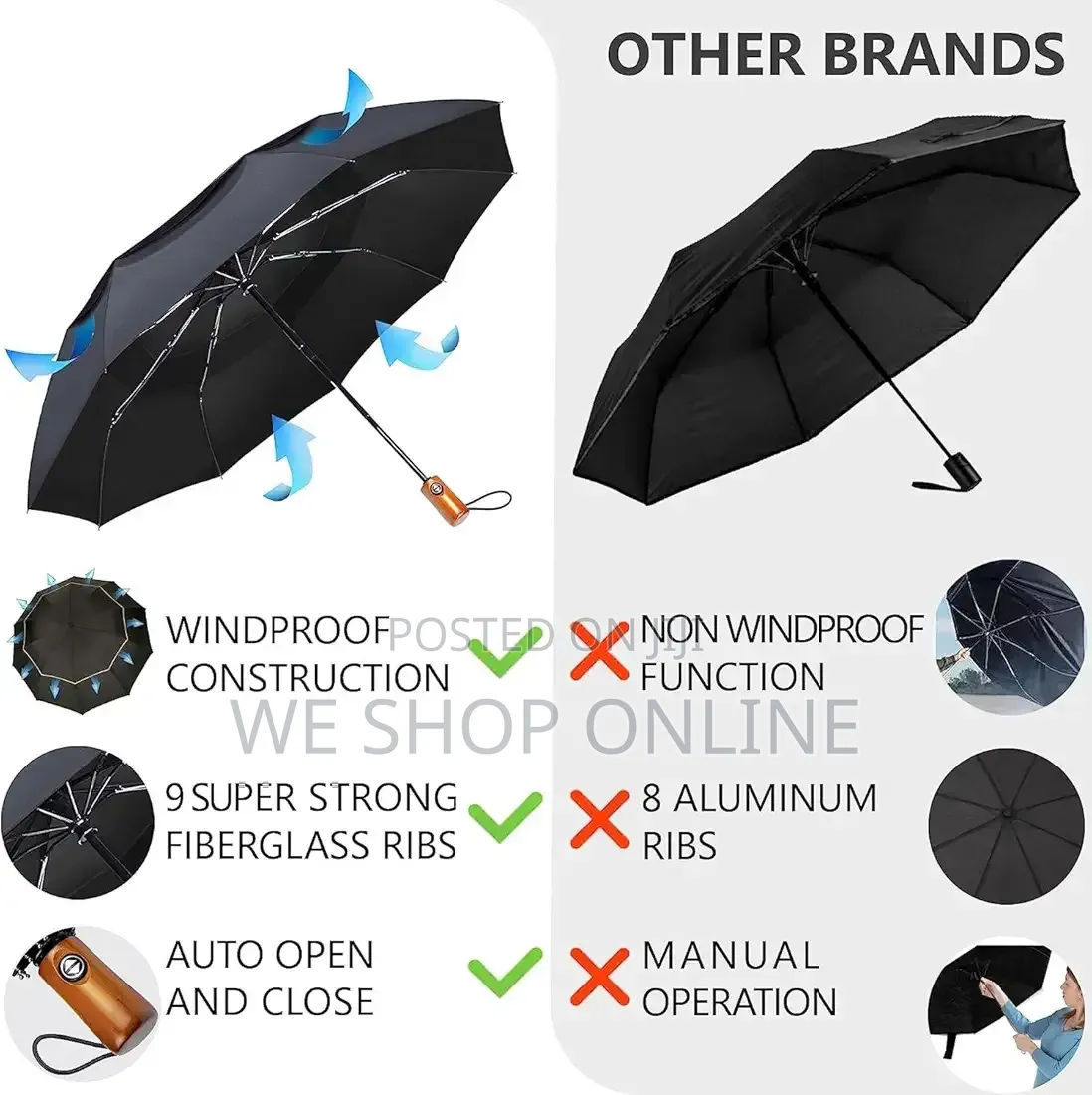 Large Reinforced Automatic Umbrella