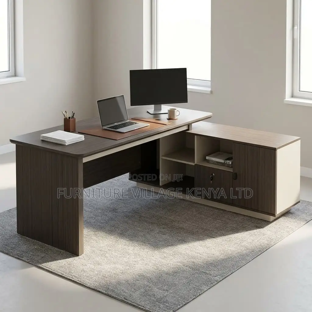 1800mm Imported Wooden L-Shaped Boss Table