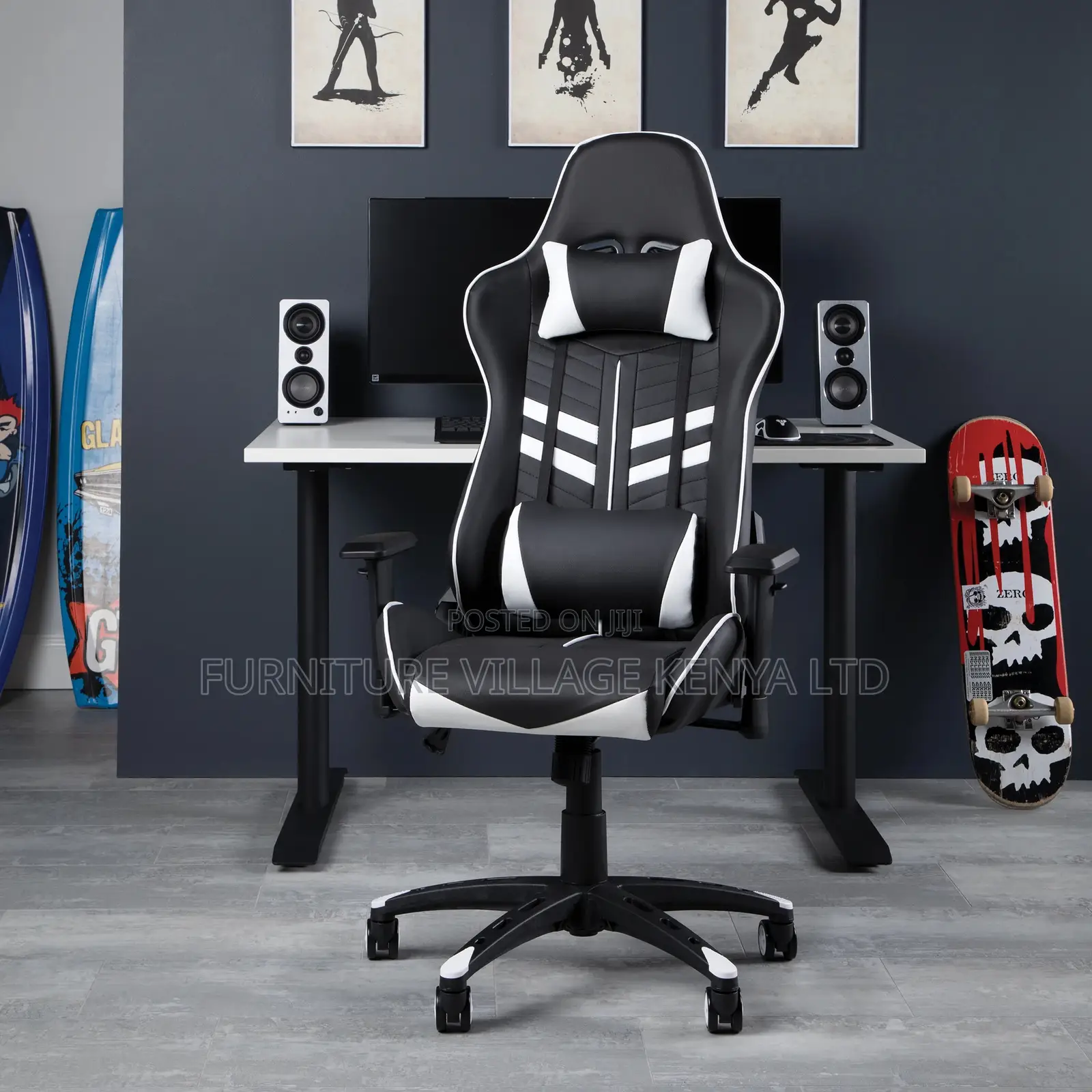 Ergonomic Gaming Desk Chair With Adjustable Arms