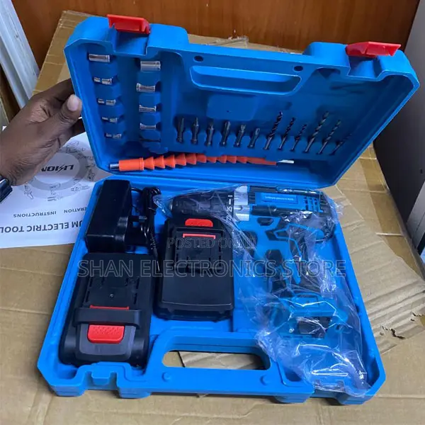 Cordless Drill Kit 21v, Drill With 2 Batteries and Charger, 26pcs Set