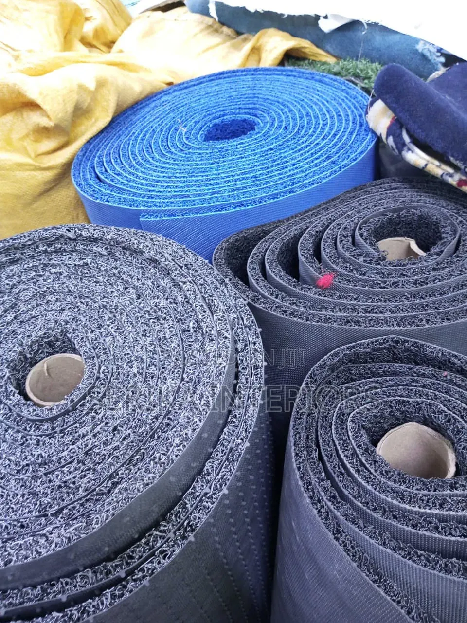 Black and Grey Spaghetti Mats Spaghetti Mats Environmental Friendly