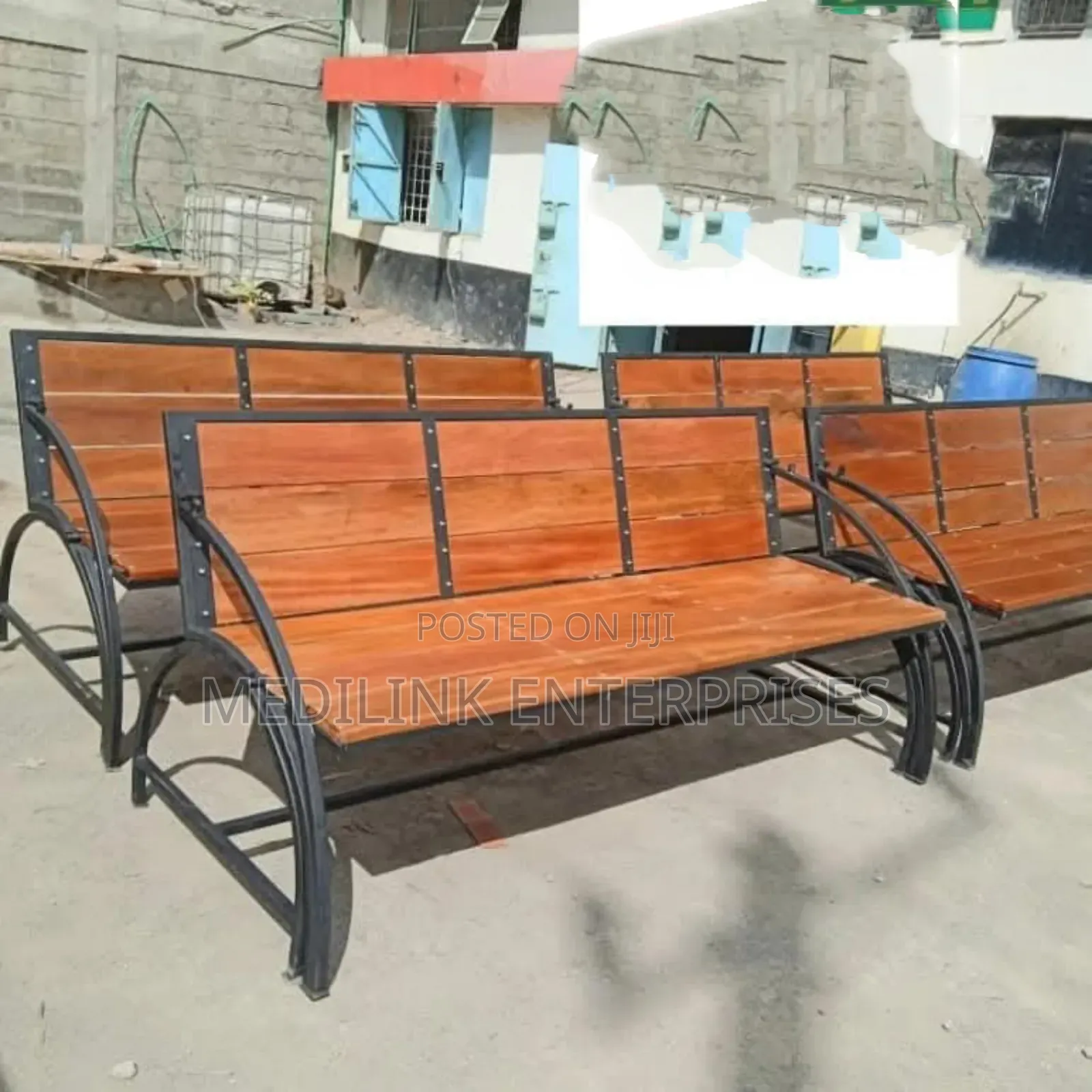 Wooden Metallic Edged Outdoor Foldable Benches