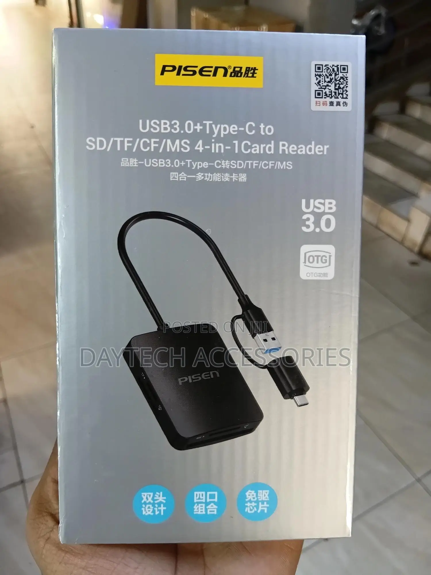 Pisen Card Reader 4 in 1 Usb 3.0 + Type C