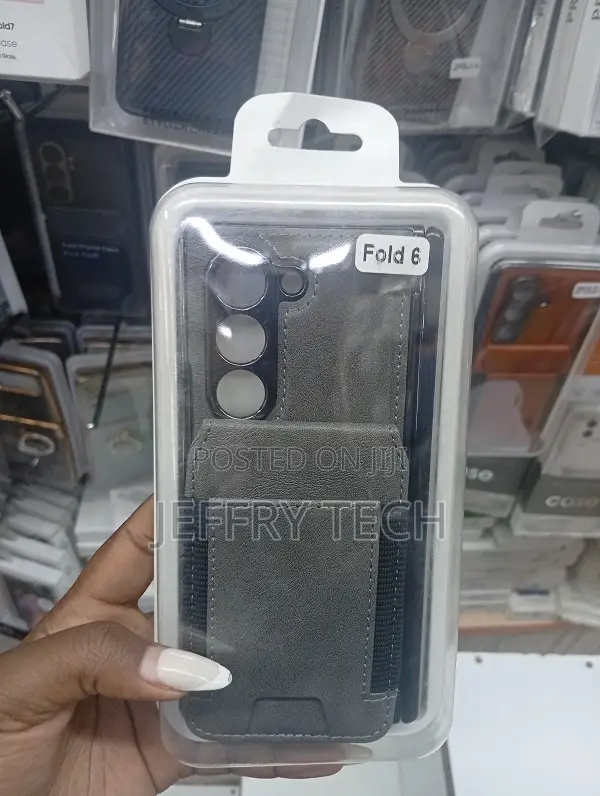 Samsung Galaxy Z Fold 6 Leather Wallet Case With a Card Holder.