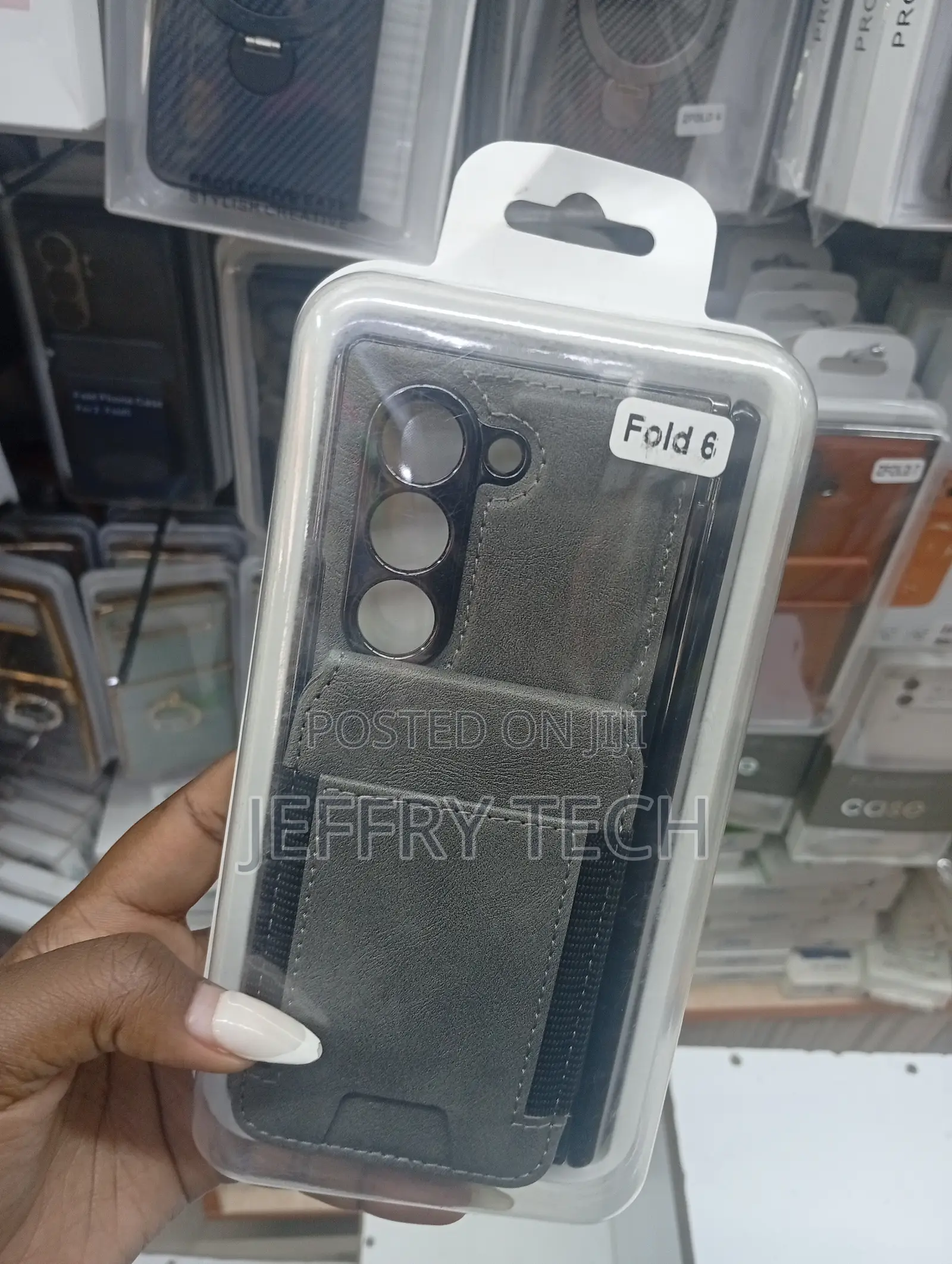 Samsung Galaxy Z Fold 6 Leather Wallet Case With a Card Holder.