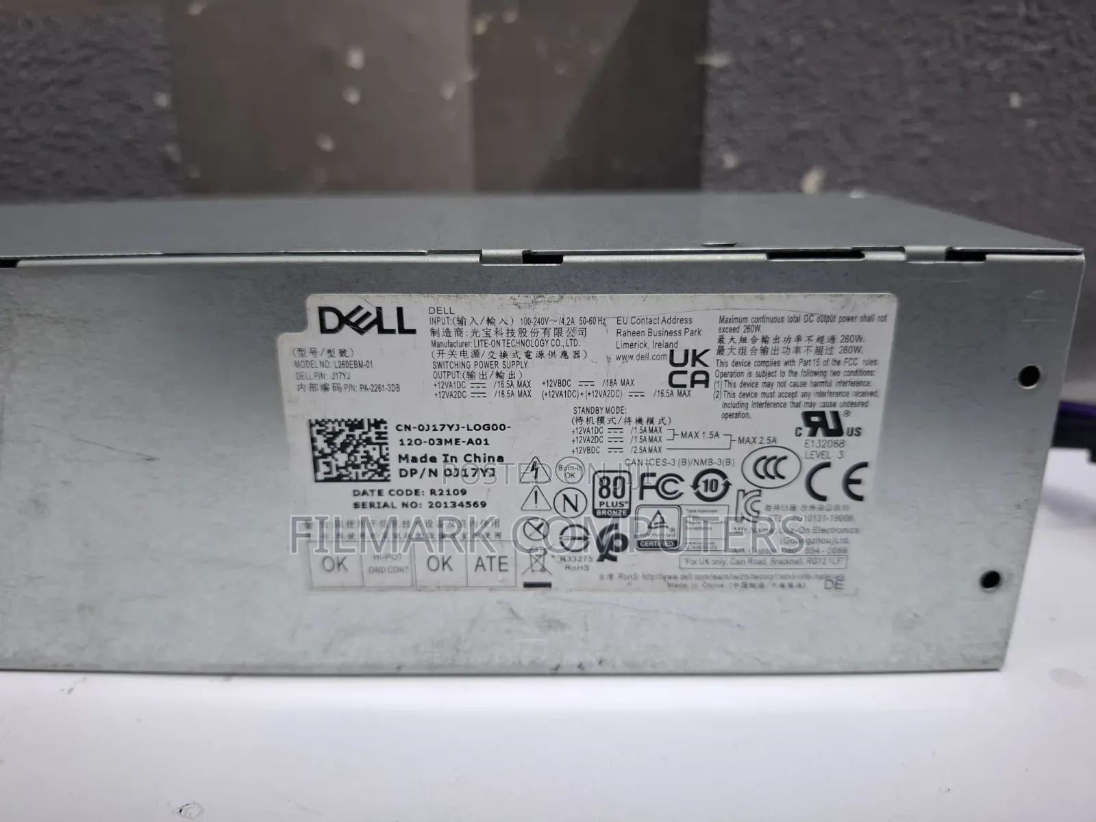 Dell Optiplex 3080 Power Supply 260w Connector Type 6+4+4 Pin.