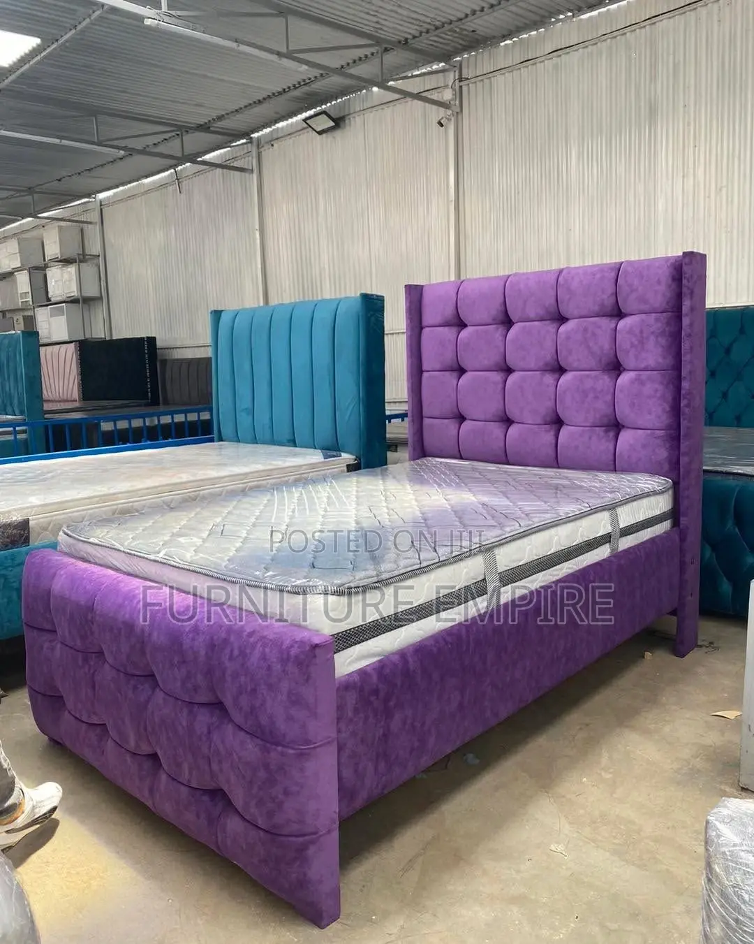 Luxury Purple Velvet Bed