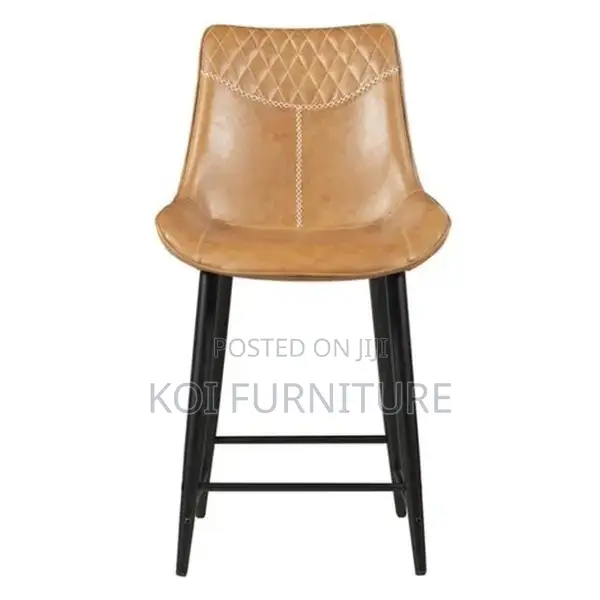 Barstools; Industrial Leather Hicke Barstool
