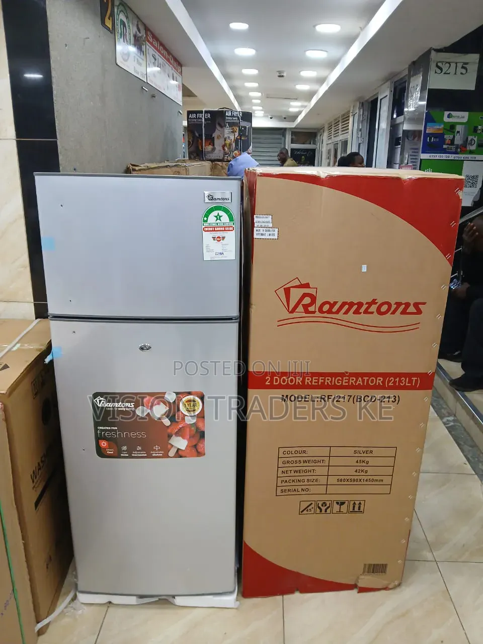 Ramtons Rf/217 213litres Double Door Refrigerator Top Freezer