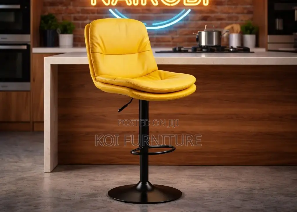 Barstools; Walouf Adjustable Leather Swivel Barstools