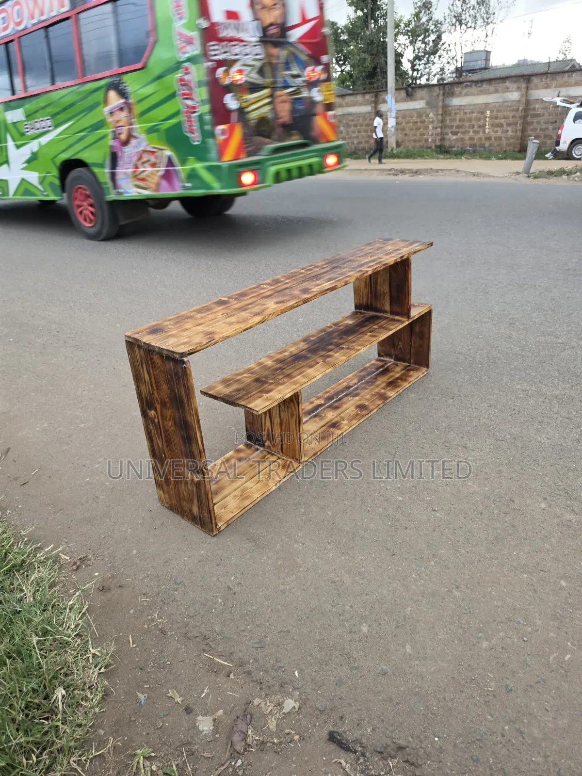 Tv Stand Pallet Wood Blazed Rustic Modern Strong