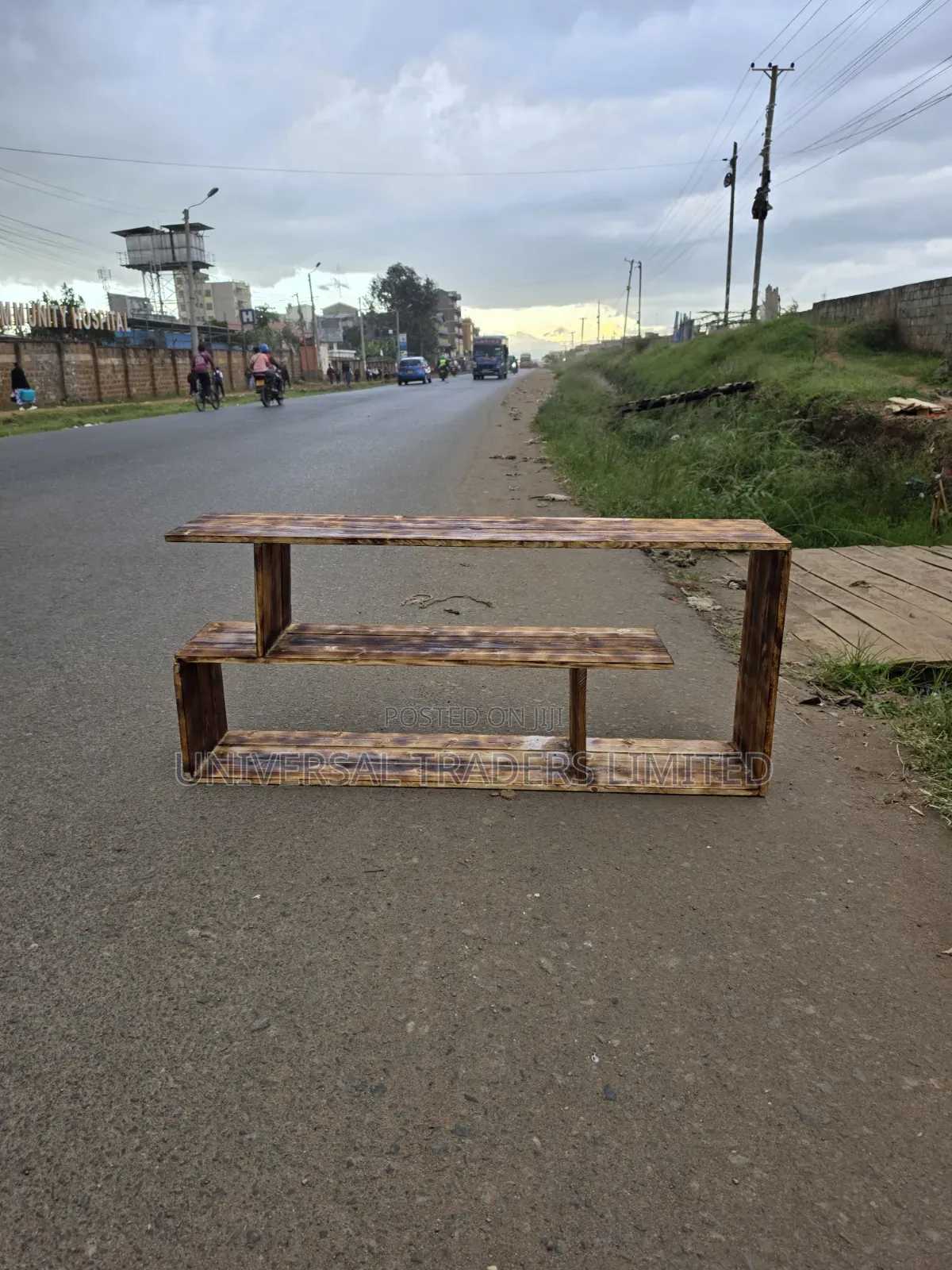 Tv Stand Pallet Wood Blazed Rustic Modern Strong