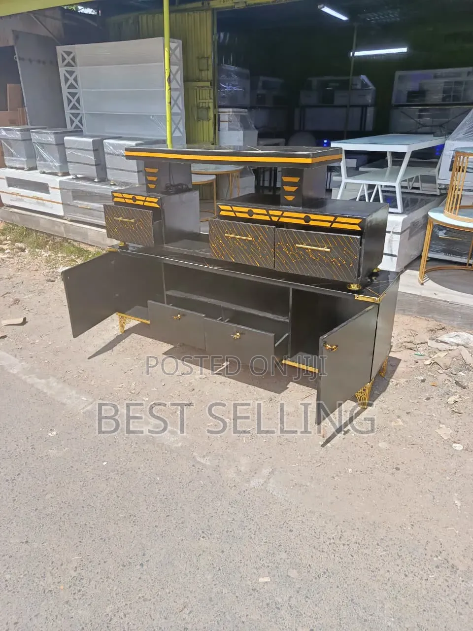 Black-Gold Tv Stand Tv Stand